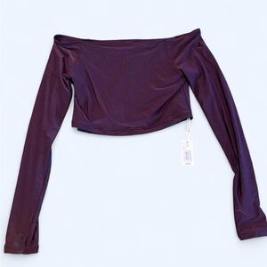 Elegant Brown Off-Shoulder Women's Top